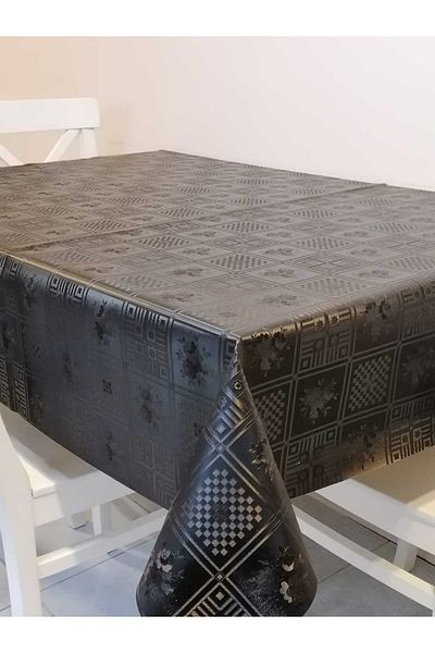 Başak Ev Tekstili Pânză de ulei din PVC din fibră - Față de masă detașabilă cu model