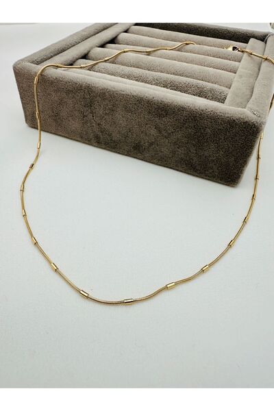 Ezgili Takı BORU MODEL ÇELİK ZİNCİR KOLYE