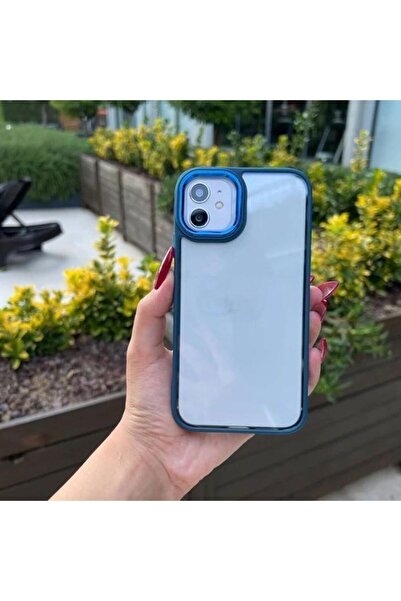 Rivor Apple iPhone 11 Uyumlu Kılıf Kamera Çıkıntılı Arkası Şeffaf Köşeleri Pa...