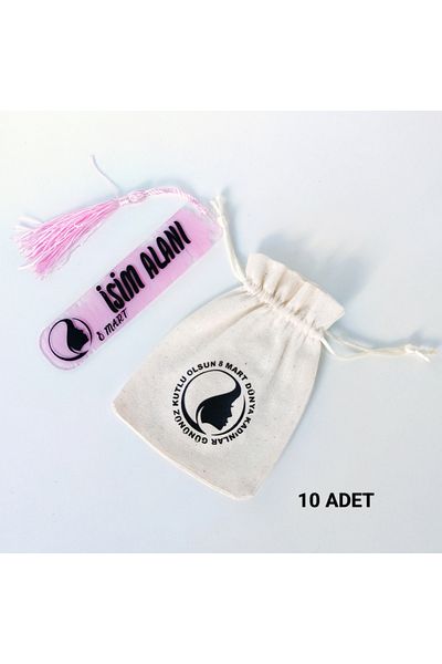 ORGANİZASYON HEDİYEM 10 PCS 8 MARCH WORLD WOMEN'S DAY GIFT BAG AND PLEXY BRACELET