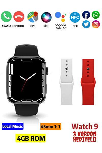 Baderis H12Pro Akıllı Saat Smart Watch 9 45mm Amoled 4GB Rom Ses Kaydı LocalM...