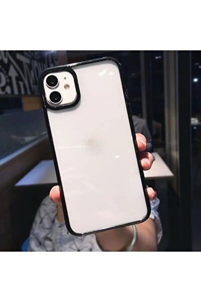 Rivor Apple iPhone 12 Uyumlu Kılıf Kamera Çıkıntılı Arkası Şeffaf Köşeleri Pa...