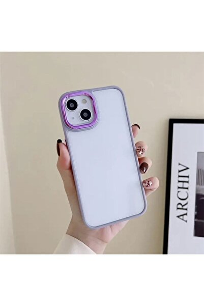 Rivor Apple iPhone 14 Uyumlu Kılıf Kamera Çıkıntılı Arkası Şeffaf Köşeleri Pa...