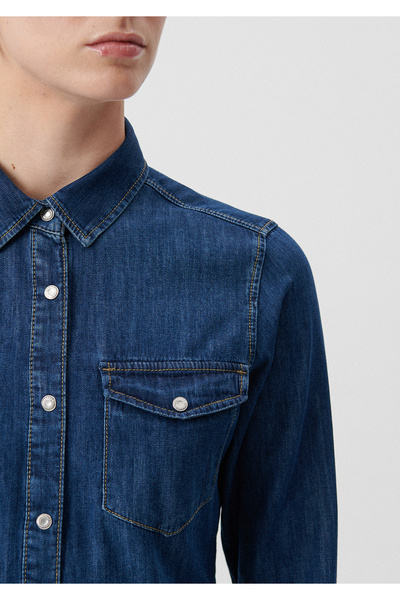 Mavi Isabel Koyu Jean Gömlek Slim Fit / Dar Kesim 1257129906