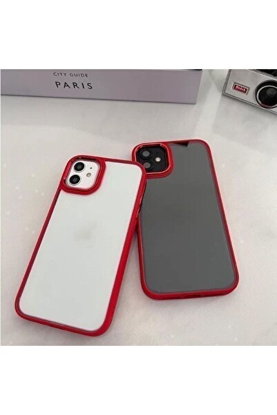 Rivor Apple iPhone 12 Uyumlu Kılıf Kamera Çıkıntılı Arkası Şeffaf Köşeleri Pa...