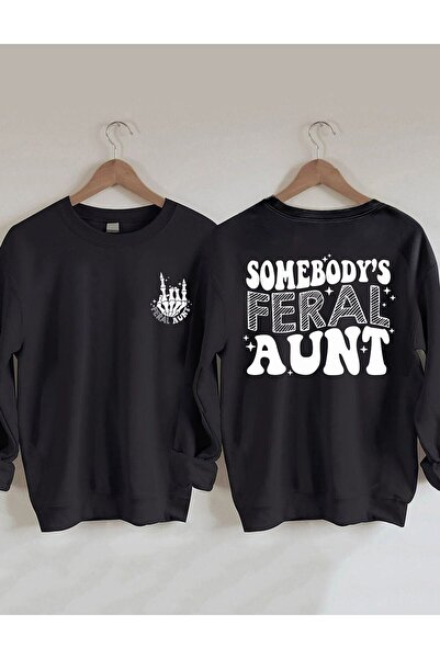 Khione Hanorac cu capota supradimensionat unisex Somebodys Freal Aunt