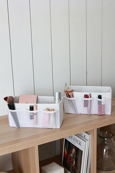 REKHOME Σετ 2 Λευκό Μακιγιάζ Καλλυντικό Organizer Κουτί Μακιγιάζ