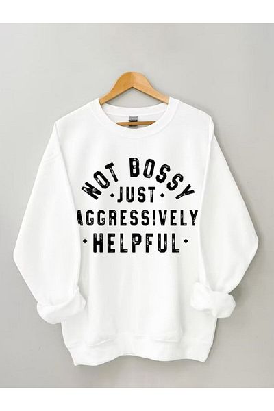 Khione Φούτερ με κουκούλα Unisex Not Bossy με στάμπα με λαιμόκοψη