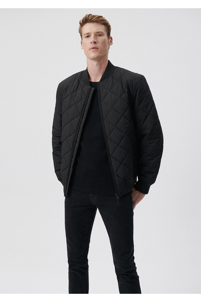 Mavi Kapitone Siyah Bomber Ceket 0110094-900