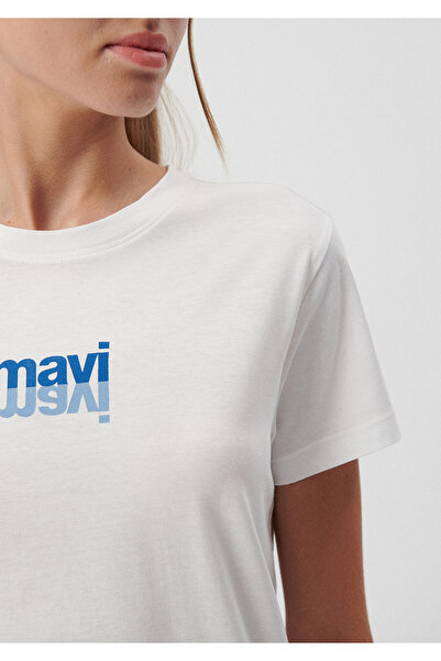 Mavi Λογότυπο Λευκό T-Shirt Loose Fit 1610796-81964