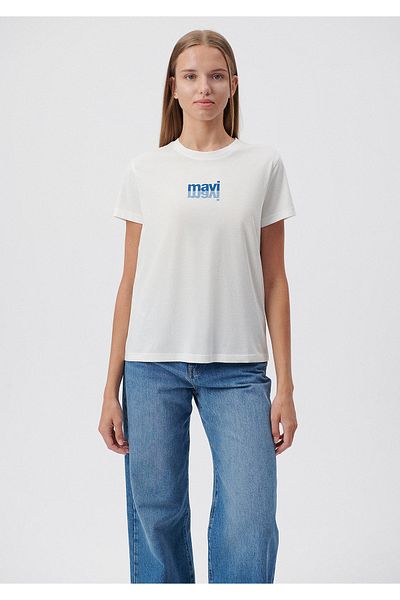 Mavi Λογότυπο Λευκό T-Shirt Loose Fit 1610796-81964