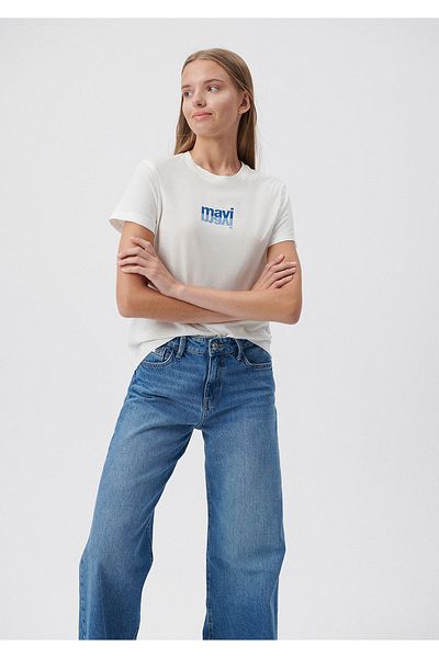 Mavi Λογότυπο Λευκό T-Shirt Loose Fit 1610796-81964