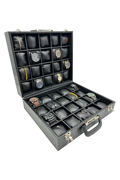 sezginkutuveaksesuar Saat Çantası 40 lı Rugan Siyah Deri