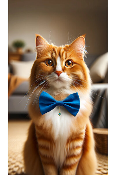 MinimalistTasarım ربطة عنق للقطط باللون الأزرق، قلادة للقطط، قبعة للقطط، لعبة...