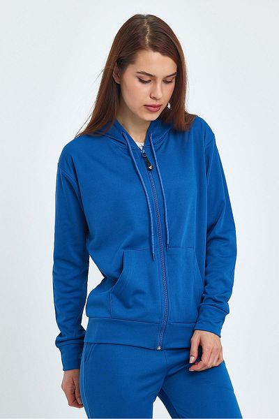 FİHA Women's Akat Raised Outfit Zippered Sweat - Indigo