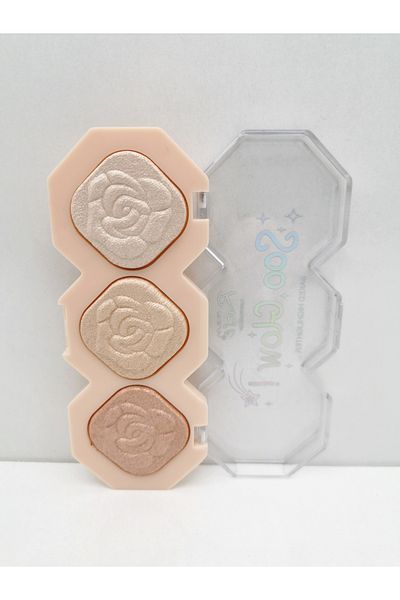 Cosha Beauty Rose Soo Glow 3-Piece Illuminating Palette - Highlighter