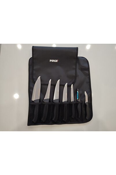 PİRGE ÇANTALI BIÇAK SETİ 6'LI + 1 HEDİYELİ