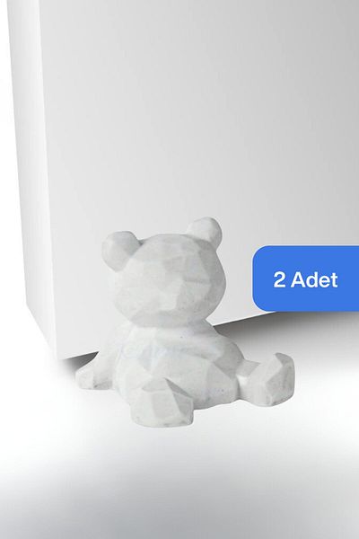 Evene White Decorative Door Stopper - Holder and Stopper 2 Pieces Model 7