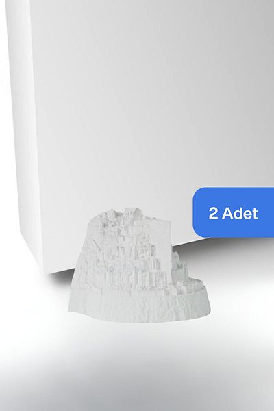 Evene White Decorative Door Stopper - Holder and Stopper 2 Pieces Model 8