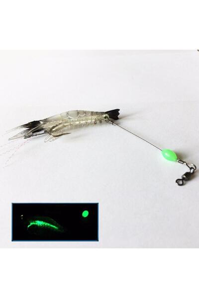 Profisher Silikon Yapay Fosforlu Karides Sahte Yem (C) Gri