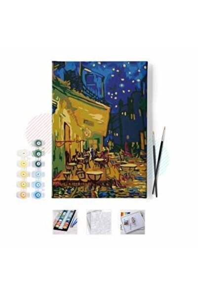 Genel Markalar Sayılarla Boyama Seti Kasnaklı Van Gogh Teras Kafe 40 X 50 Cm