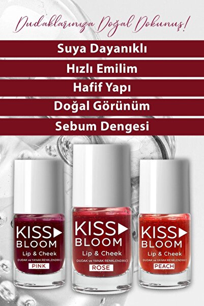 PROCSIN Kiss & Bloom Doğal Görünümlü Dudak ve Yanak Renklendirici Lip & Cheek Rose 11 ml