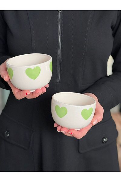 MeGgDecor وعاء إطار على شكل قلب أخضر مكون من قطعتين