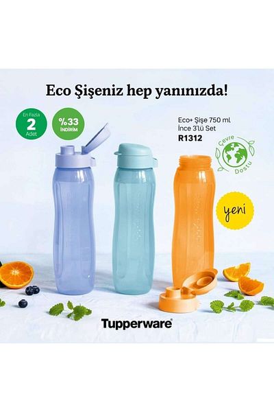 Tupperware 750 ML 3 Water Bottles