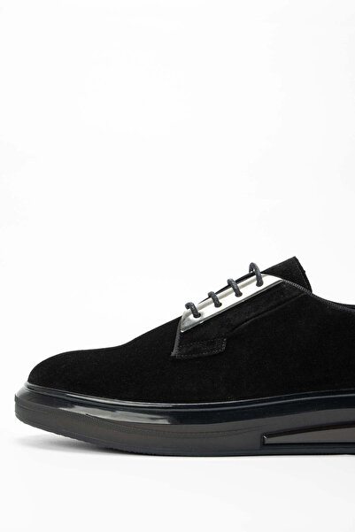 Tamer Tanca Erkek Hakiki Deri Siyah Süet Casual Ayakkabı