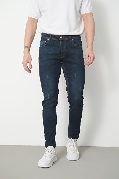 Jeanblack Blugi pentru bărbați, maro, albastru, blugi skinny, unghii înguste colorate