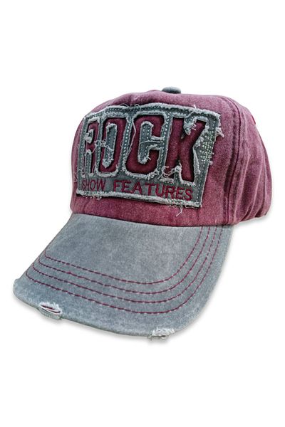 Şapka Market Rock Vintage Burgundy Gray Baseball Cap Hat