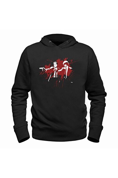 Alfa Tshirt Unisex Kids Black Pulp Fiction Hooded Sweatshirt