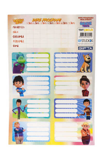 Gıpta GIPTA RAFADAN TAYFA PROGRAM DE CLASE ETICHETA SCOALA 3 FOI 16 x 24 cm