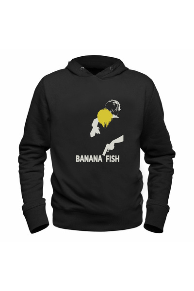 Alfa Tshirt سويت شيرت أسود للأطفال مطبوع عليه سمكة الموز