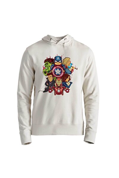 Alfa Tshirt Avengers Printed Ecru Kids Sweatshirt
