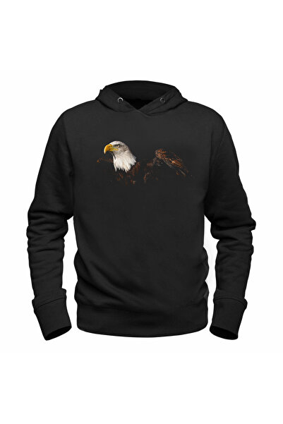Alfa Tshirt Eagle Printed Children's Black Sweatshirt