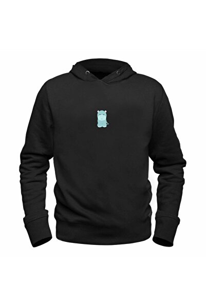 Alfa Tshirt Animal Hippo Printed Children's Black Sweatshirt
