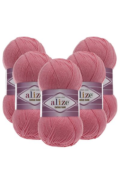 Alize Βαμβακερό χρυσό 5 τεμαχίων 033 Candy Pink Πλεκτό νήμα