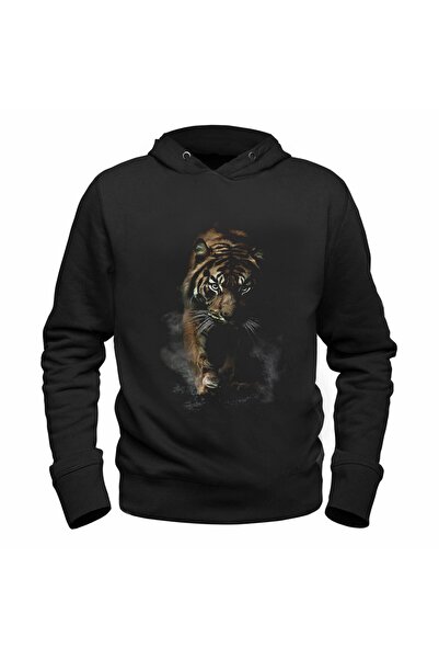 Alfa Tshirt Tiger Printed Children's Black Sweatshirt