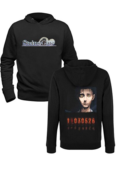 Alfa Tshirt Steins;gate Printed Black Front Back Children's Printed Sweatshirt