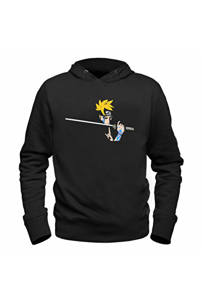 Alfa Tshirt سويت شيرت أسود للأطفال بتصميم ناروتو مطبوع عليه صورة