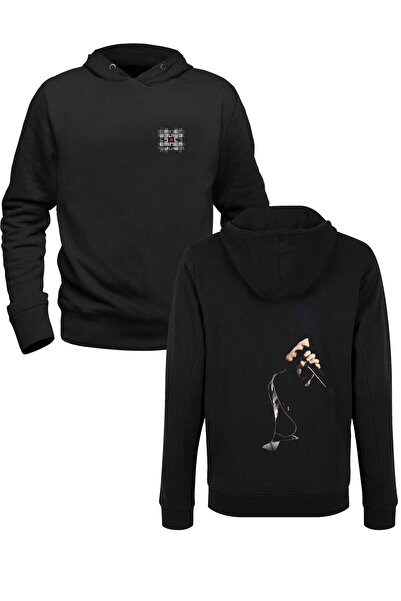 Alfa Tshirt سويت شيرت مطبوع باللون الأسود للأطفال من الأمام والخلف بتصميم Eminem