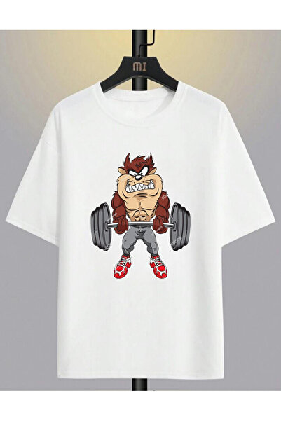 AEMİ Ανδρικό μπλουζάκι Halter Lifting Tasmanian (Looney Tunes) με στάμπα με λ...