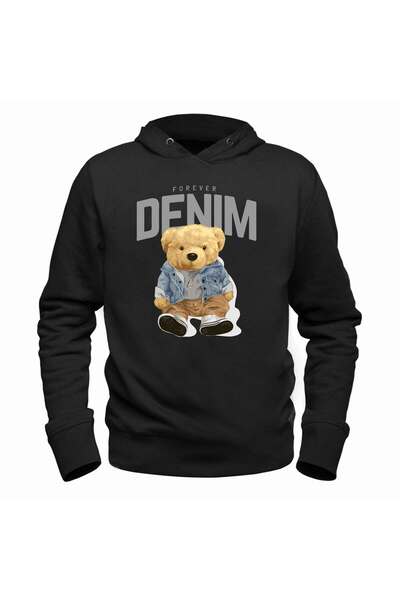 Alfa Tshirt Denim Forever Tedy Bear Black Kids Sweatshirt