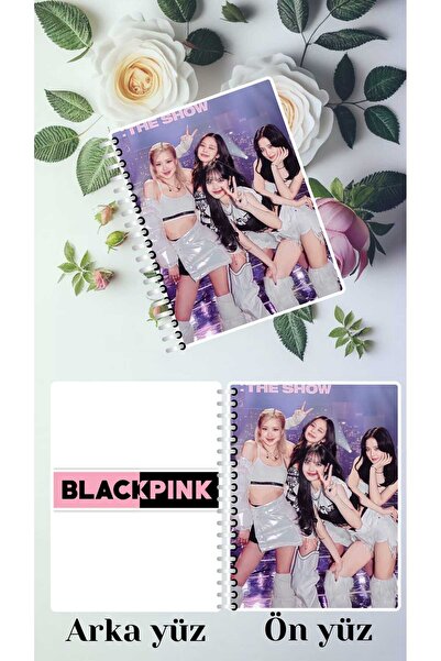 animeandyourworld blackpink defter ön ve arka yüzü resimli özel tasarım a4 Bo...