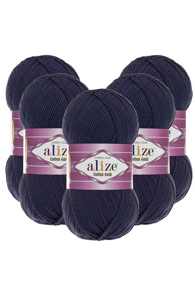 Alize Βαμβακερό χρυσό 5 τεμαχίων 058 Navy Blue πλεκτό νήμα