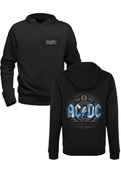 Alfa Tshirt Ac Dc Printed Black Front Back Printed Children's Sweatshirt