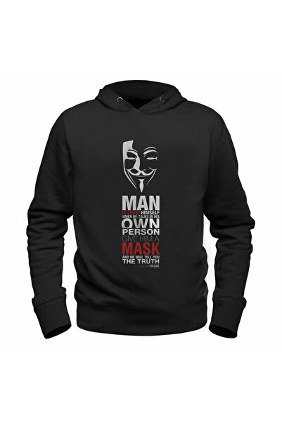 Alfa Tshirt V For Vendetta Digital Printed Children's Black Sweatshirt