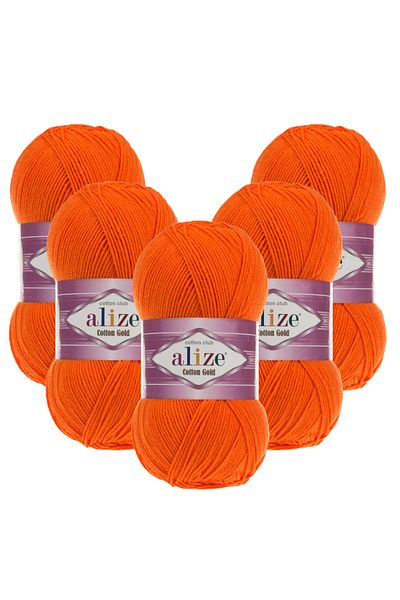 Alize Βαμβακερό χρυσό 5 τεμαχίων 037 Πορτοκαλί πλεκτό νήμα