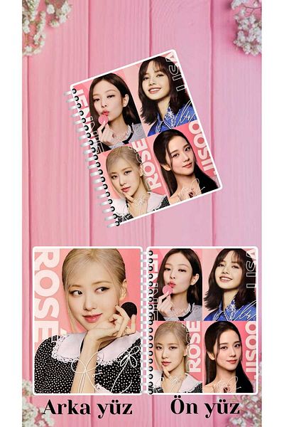 animeandyourworld blackpink notebook front and back face illustrated custom design a4 Size 21*29 cm striped